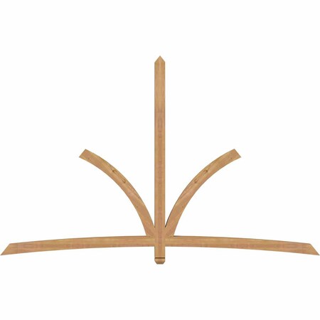 Ekena Millwork Davenport Timber Gable Bracket, Western Red Cedar, 108"W x 68"H x 3 1/2"D x 3 1/2"F, 15/12 Pitch GBW108X68X0404DAV00SWR